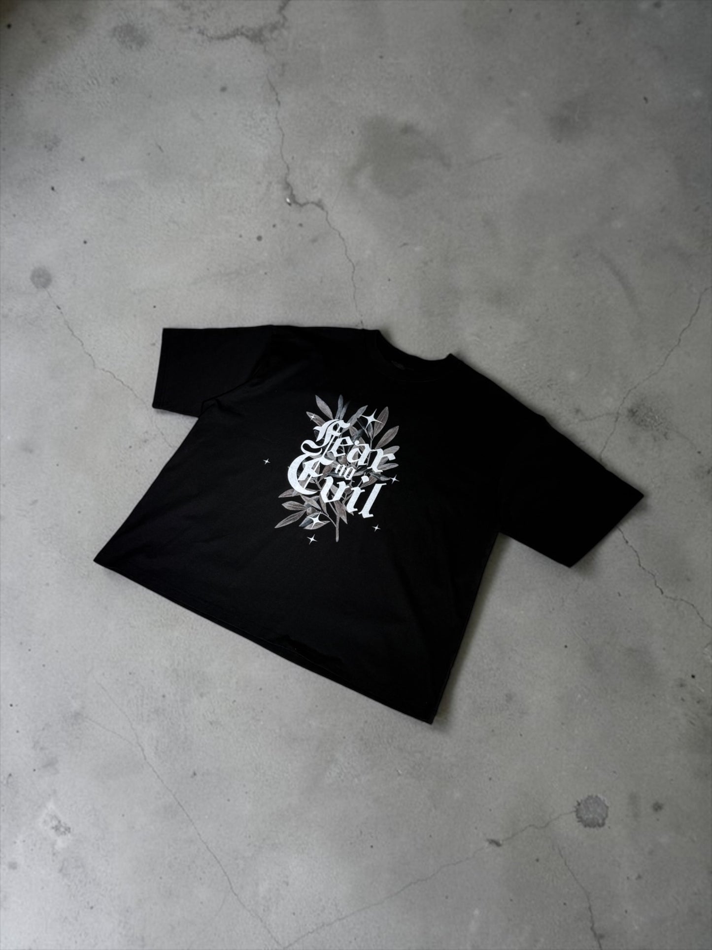 FEAR NO EVIL Black T-shirt Option 1