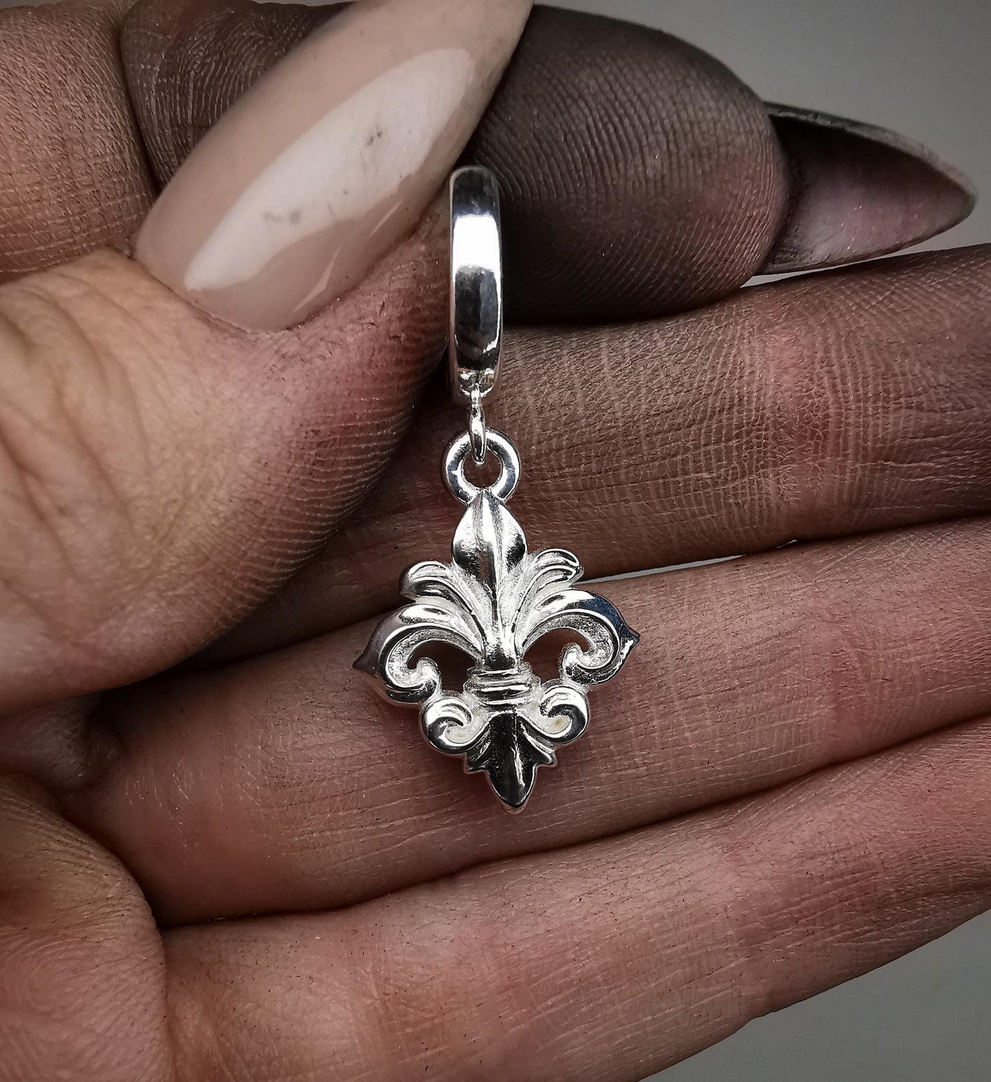 “ Fleur De Lis “ Silver Earring