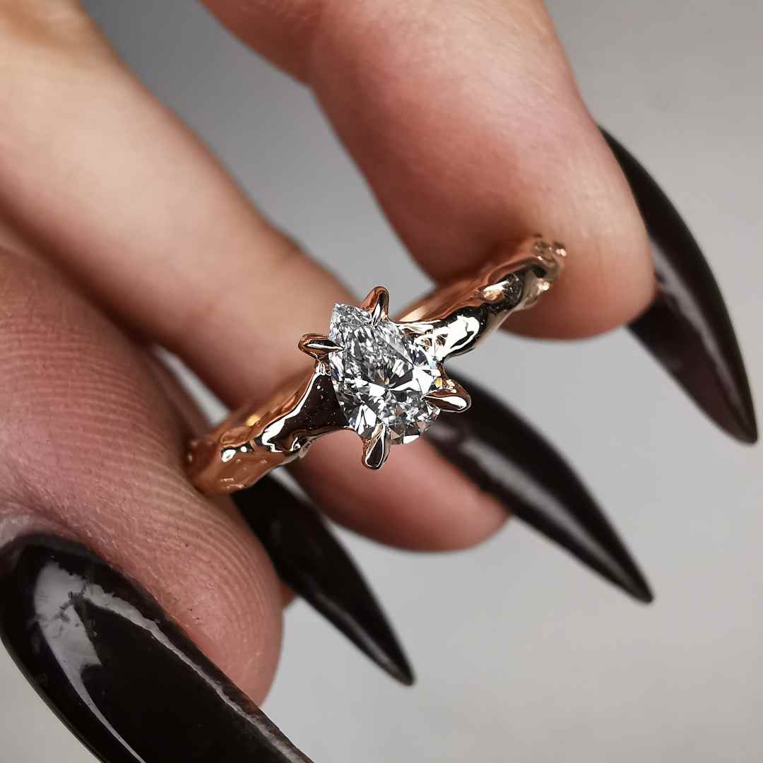 Rose Gold Signature Ring With Lab. Grown Diamond