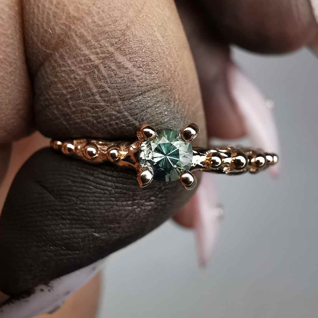 Rose Gold Signature Ring With Sapphire