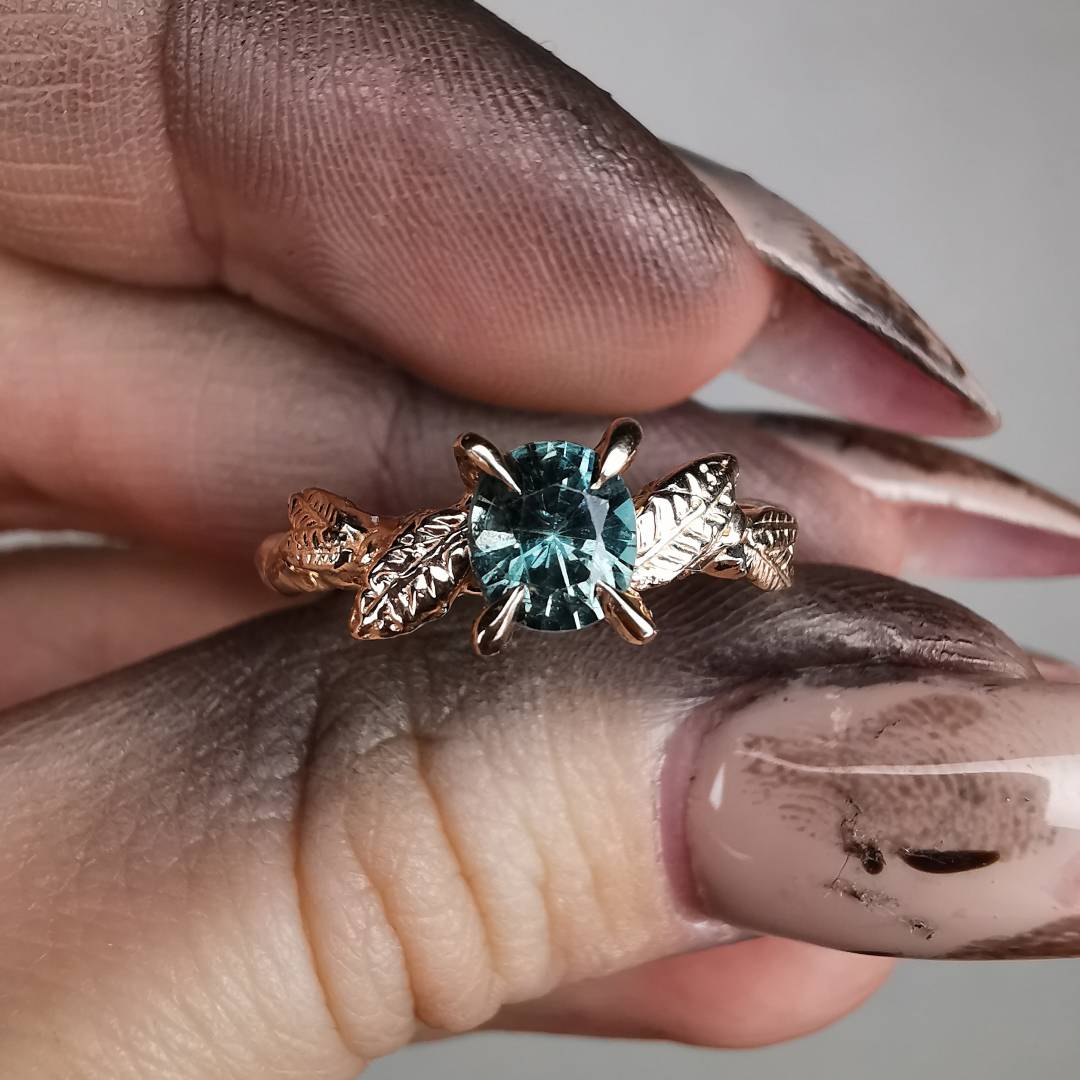 Rose Gold Forest Ring With Natural Sapphire