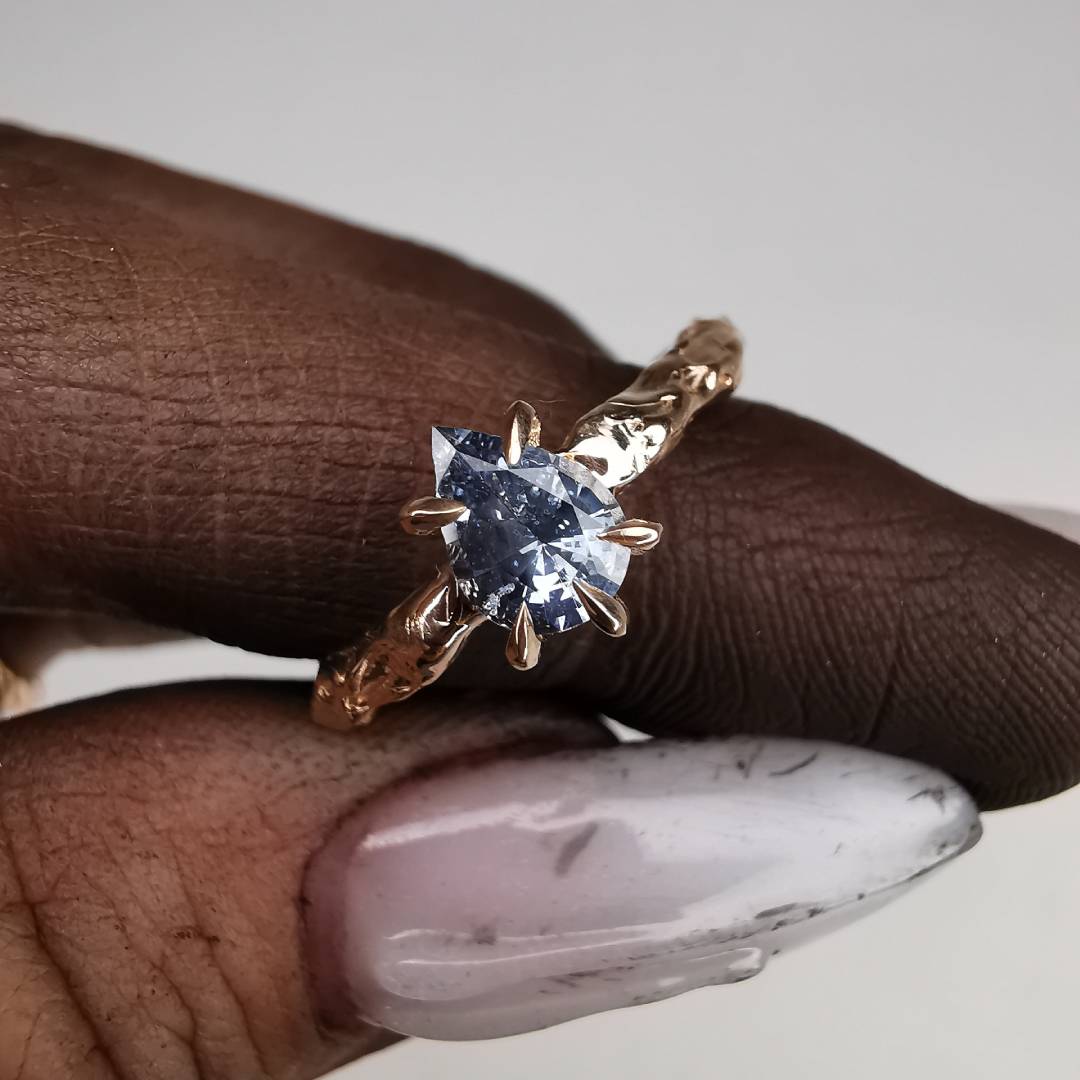 Rose Gold Ring With Sapphire