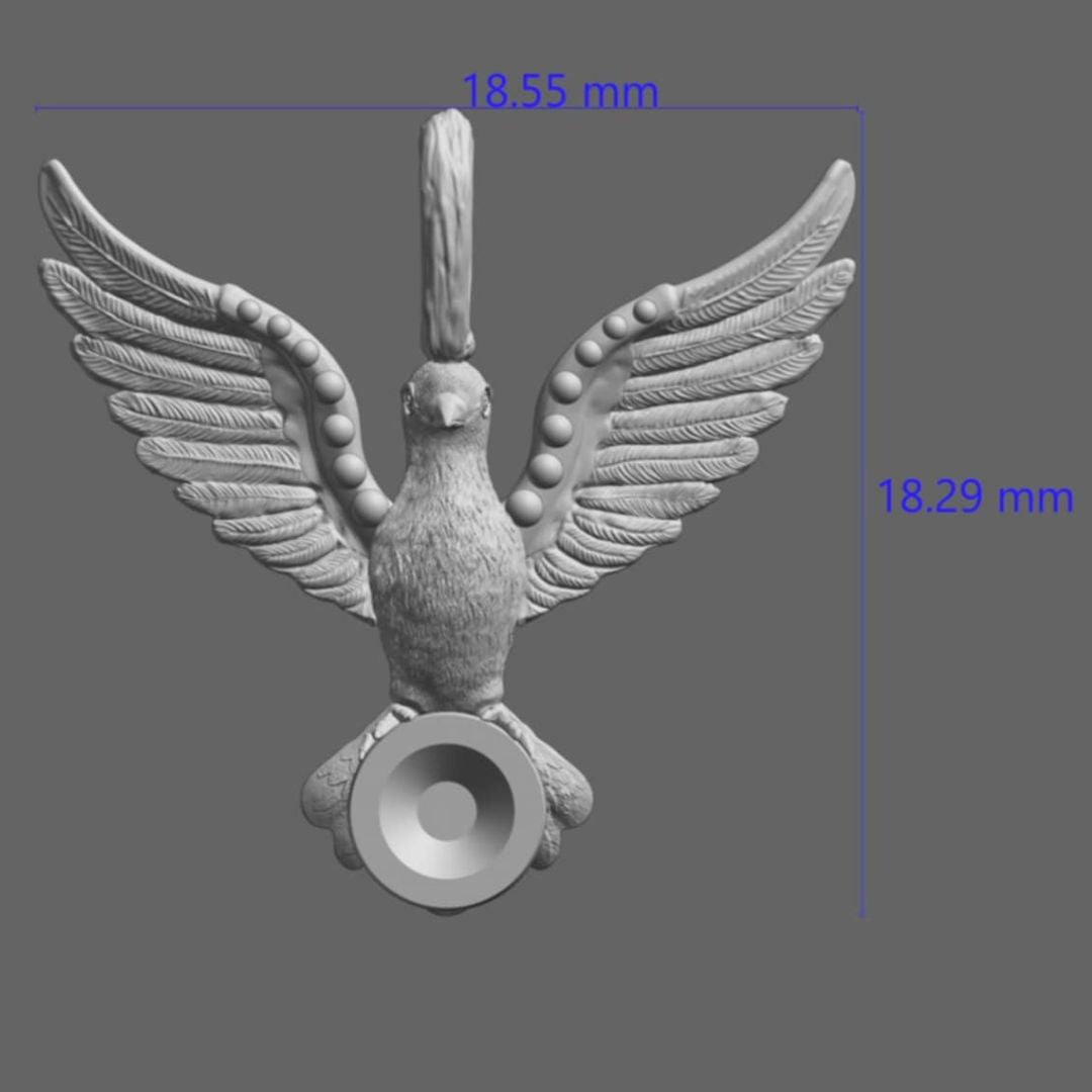 Silver Dove With Sapphire