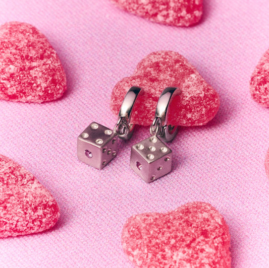 Silver Earrings With 2mm  Unheated Pink Sapphires