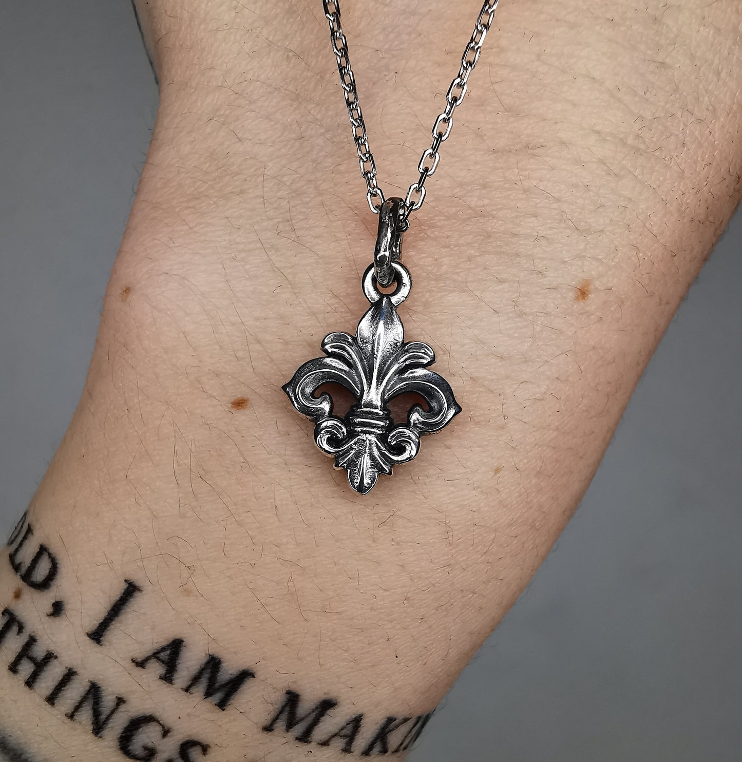 “ Fleur De Lis “ Oxidised Silver Pendant