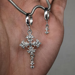 “ Fleury Cross “ Silver Earrings