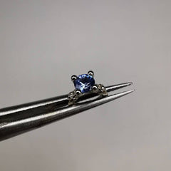 White Gold Charm & 3mm Sapphire