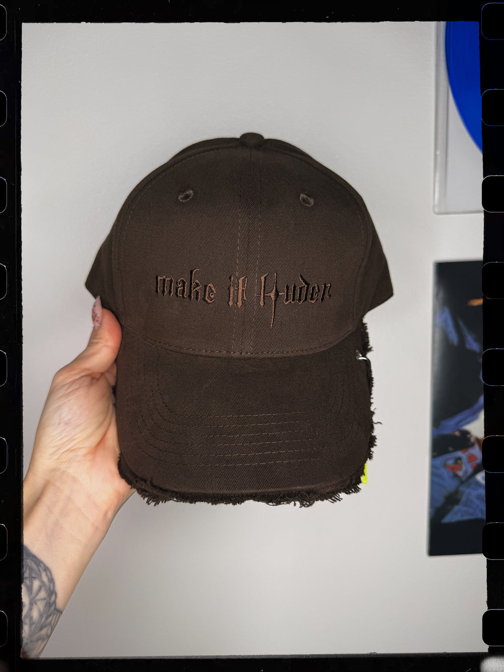 Brown Y2K Style Make It Louder Hat Brown Logo