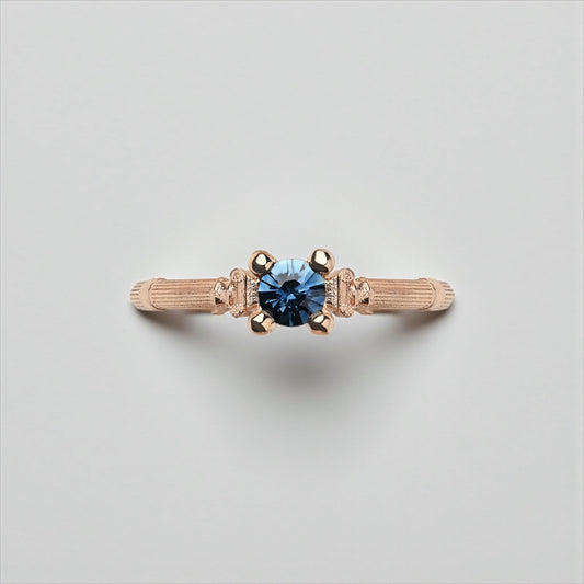 Column IV Rose Gold Ring With 5mm Sapphire