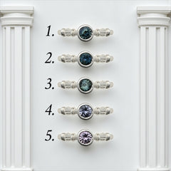 Silver Column Ring With 5mm Sapphires