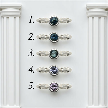 Column Sidabro Žiedas Su 5 mm Safyru