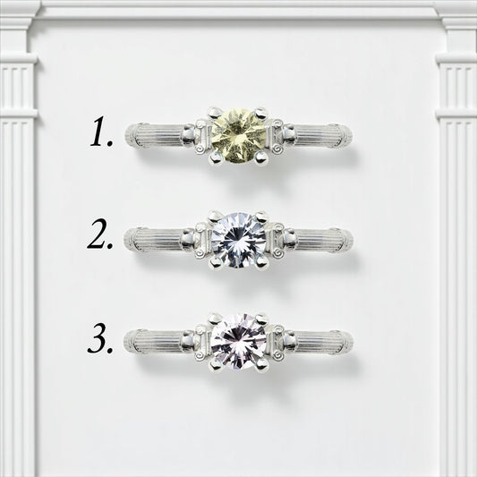 Silver Column IV Ring With 5mm Sapphires