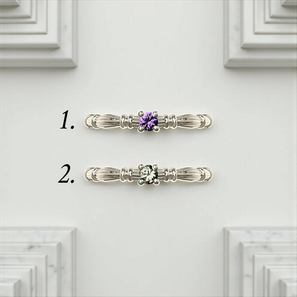 Column IV White Gold Rings With 3.5mm Sapphires