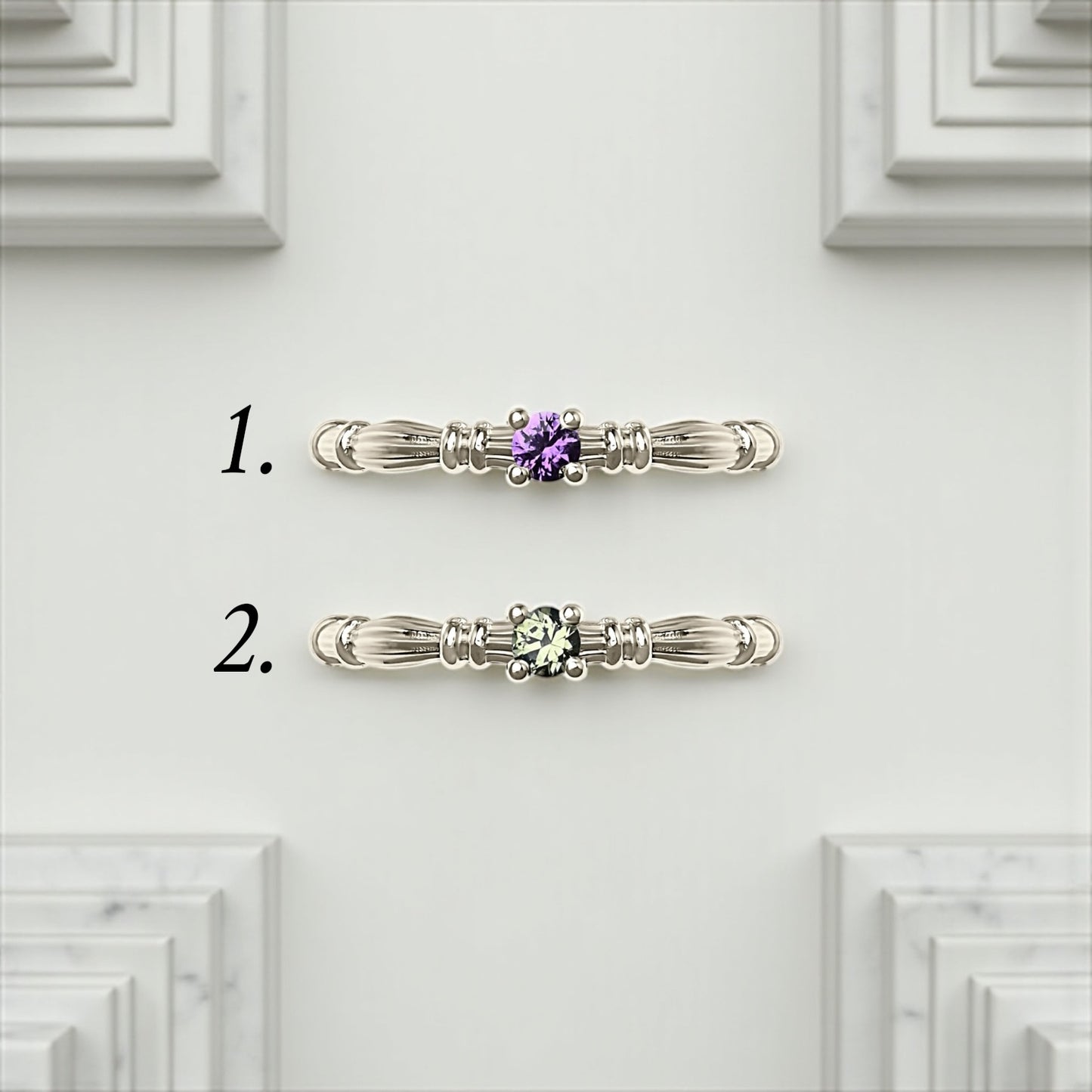 Column IV Balto aukso Žiedai Su 3.5mm Safyrais