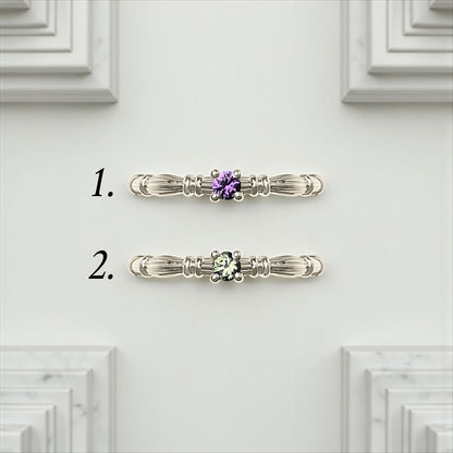 Column IV Balto aukso Žiedai Su 3.5mm Safyrais