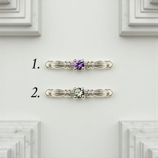 Column IV White Gold Rings With 3.5mm Sapphires