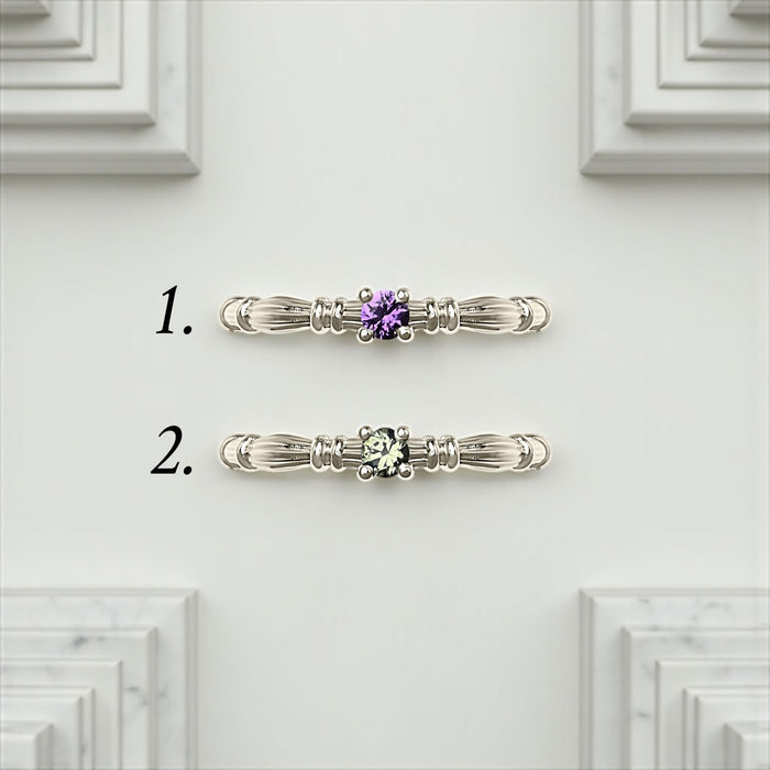 Column IV White Gold Rings With 3.5mm Sapphires