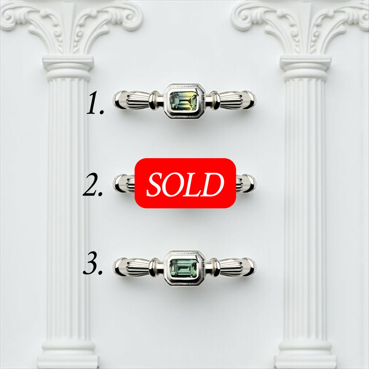 Column Sidabro Žiedas Su 3mm Safyru