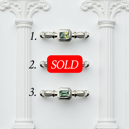 Column Sidabro Žiedas Su 3mm Safyru