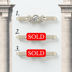  Balto Aukso Column Midi Žiedas Su Deimantu ir Safyrais