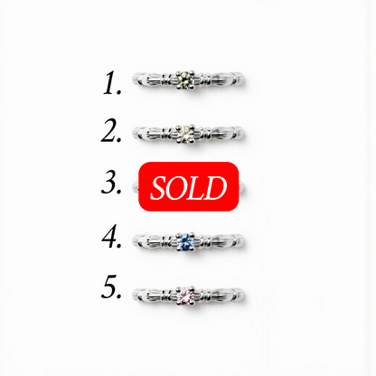 Silver Column Ring With 3.5mm Sapphires