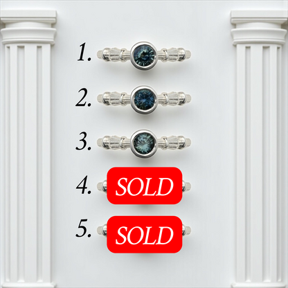 Column Sidabro Žiedas Su 5 mm Safyru