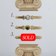 Yellow Gold Column Midi Ring With 3mm Sapphires Or Diamonds