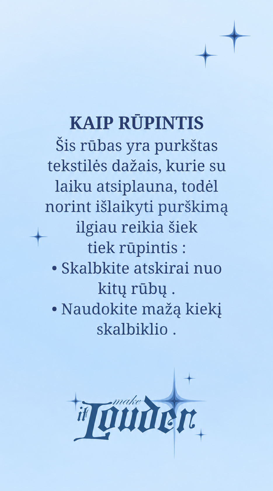 IŠANKSTINIS UŽSAKYMAS Mėlynas Purkštas Ilgom Rankovėm Vidutiniu Siuvinėtu Logo 