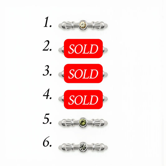 Silver Column Ring With 3mm Sapphires