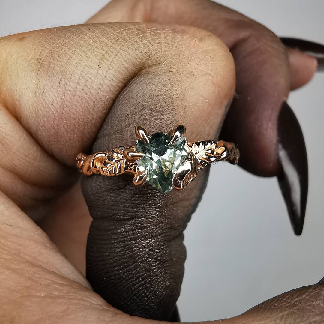 Forest Rose Gold Ring With Sapphire