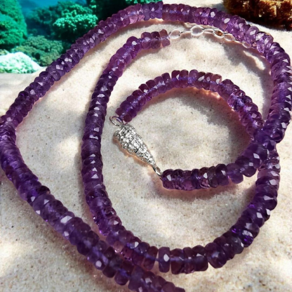 Signature Necklace With Silver Details & Amethyst