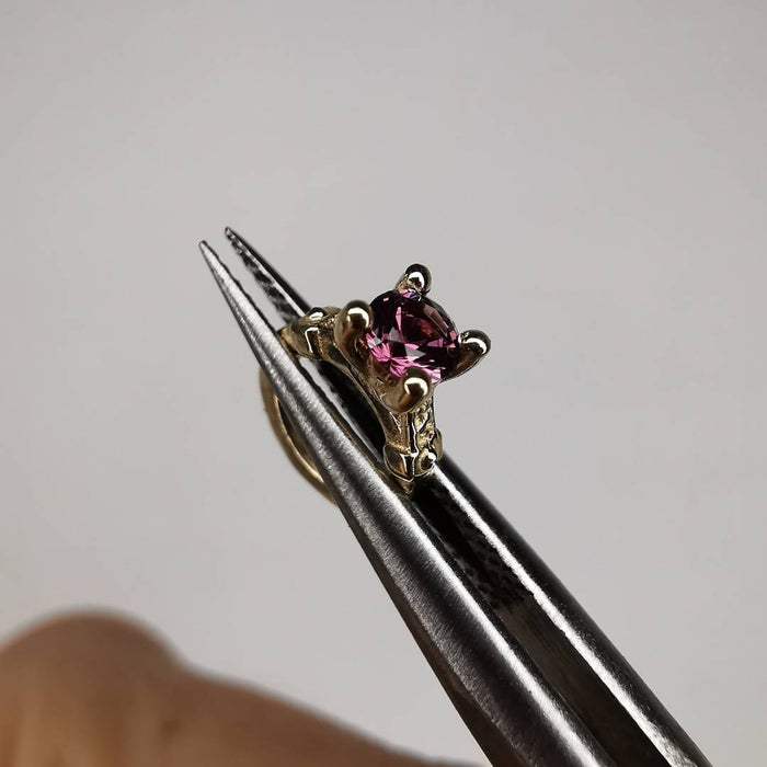 Yellow Gold Charm & 3mm Spinel