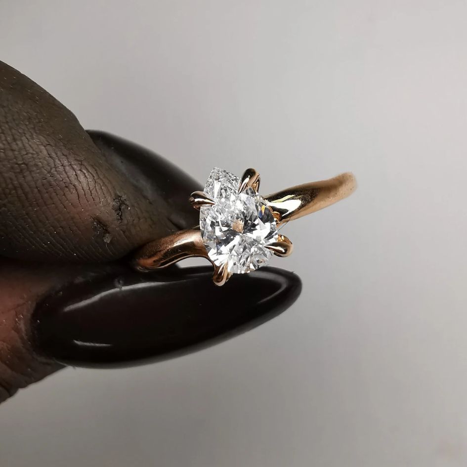 Pear Marry Me Rose Gold Ring