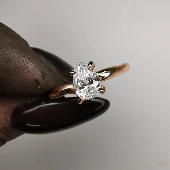 Pear Marry Me Rose Gold Ring