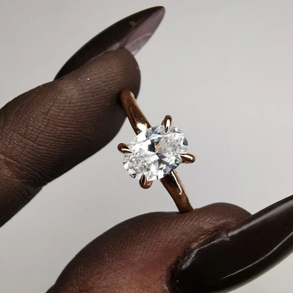 Oval Marry Me Raudono Aukso Žiedas