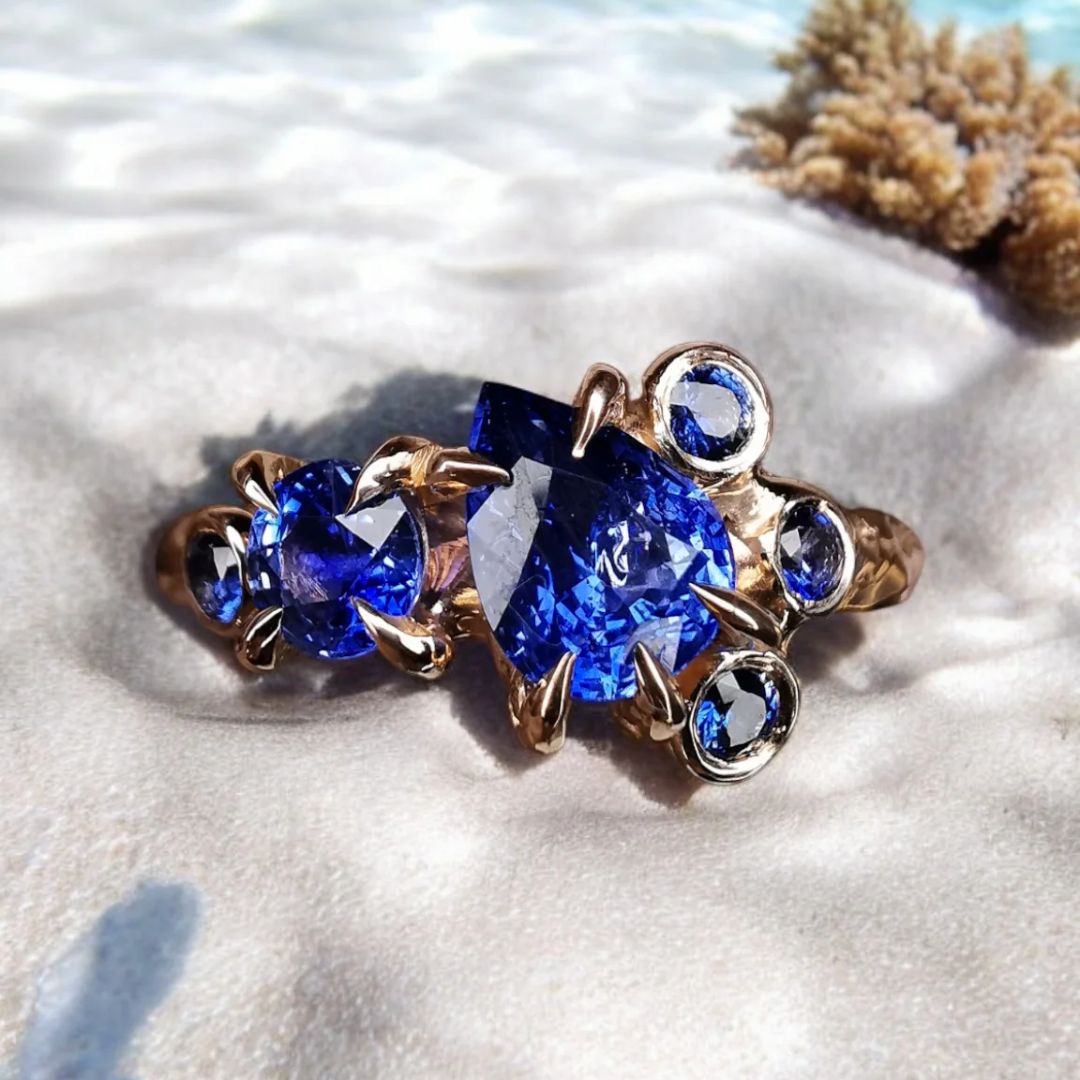 Gemstone Salad Rose Gold Ring