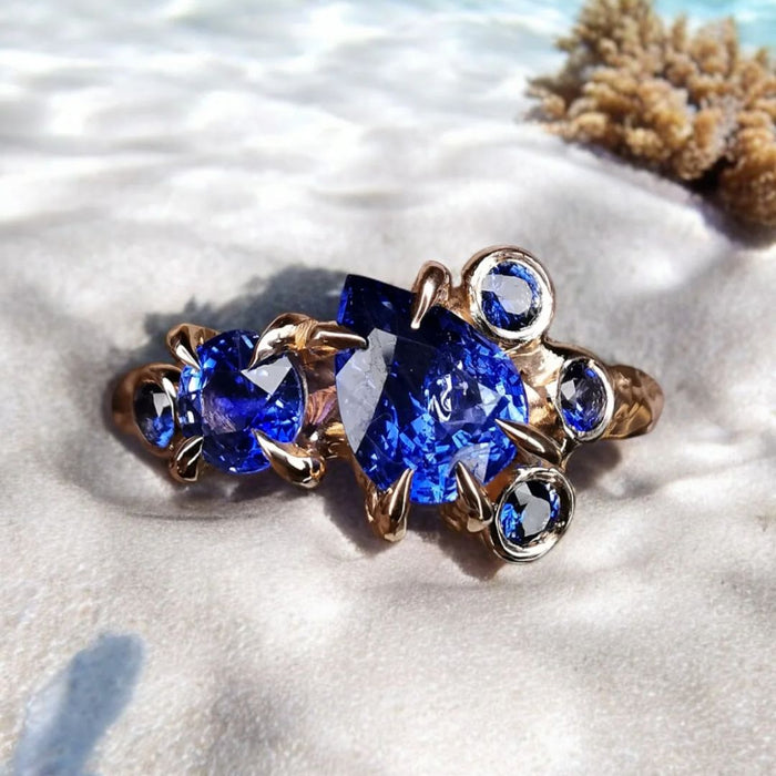 Gemstone Salad Rose Gold Ring