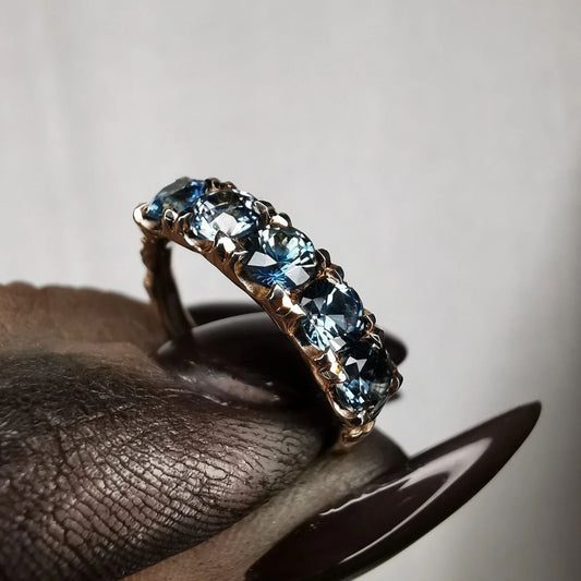1/2 Eternity Sapphires Rose Gold Ring