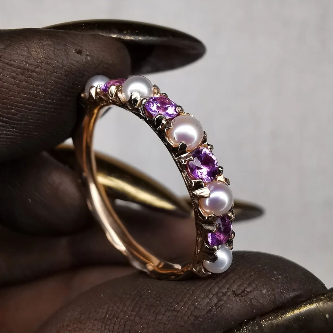 1/2 Eternity Rose Gold Ring