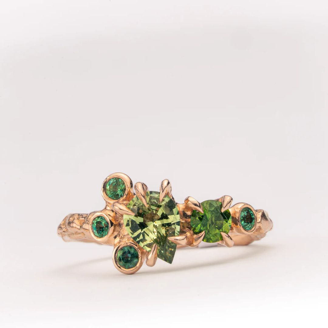 Gemstone Salad Rose Gold Ring