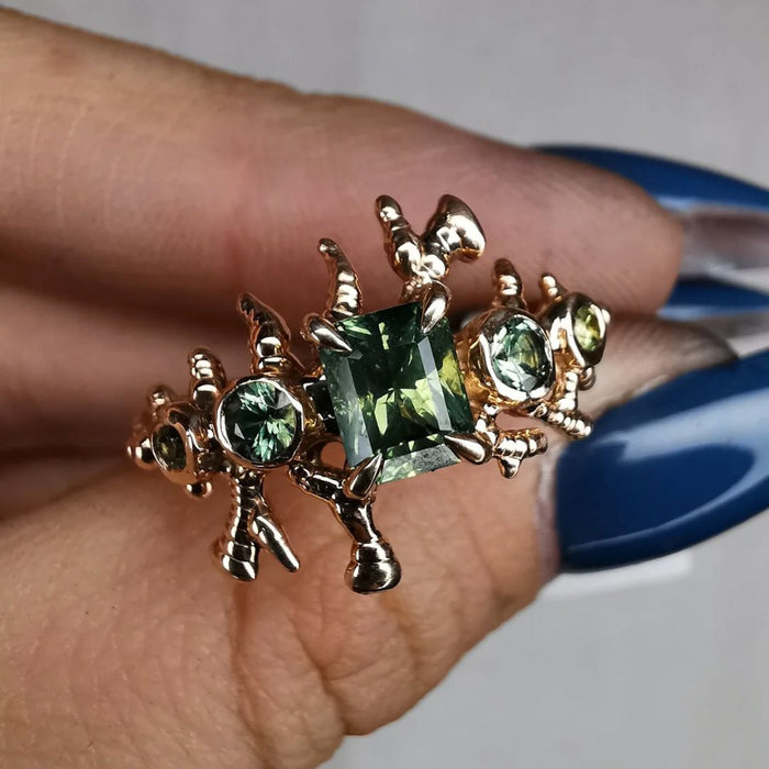 Rose Gold & Sapphires Ring Corals