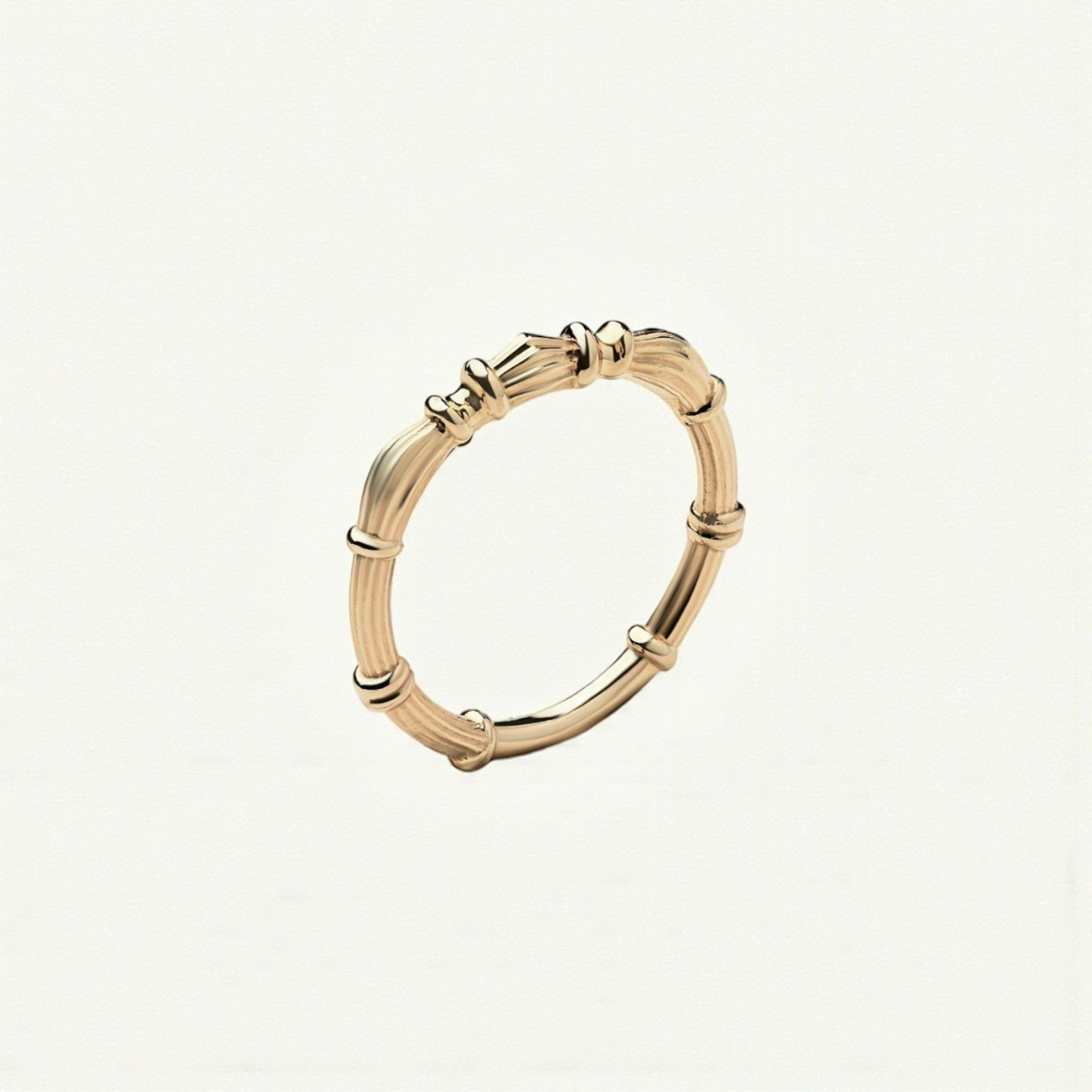 Yellow Gold Column Rings