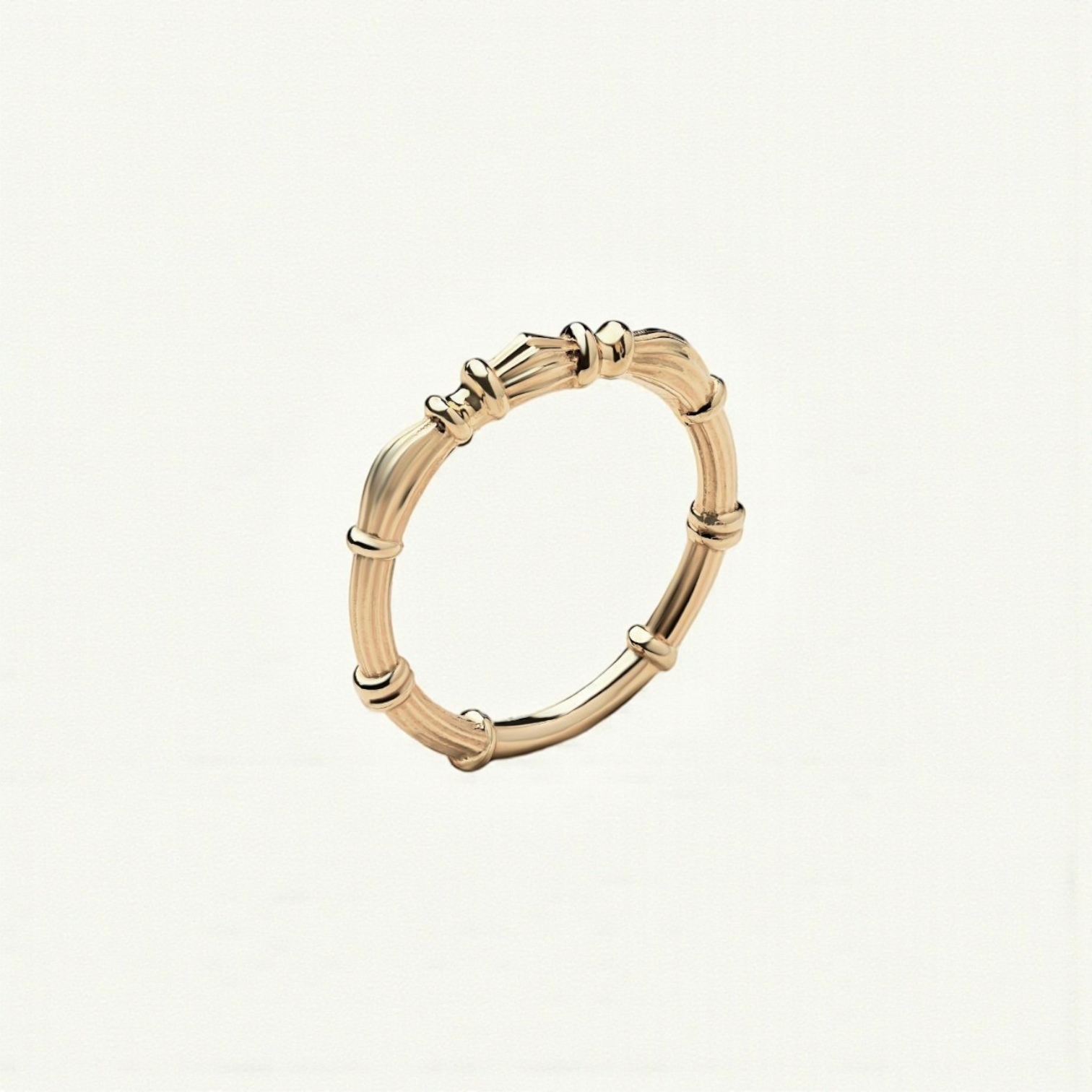 Yellow Gold Column Rings