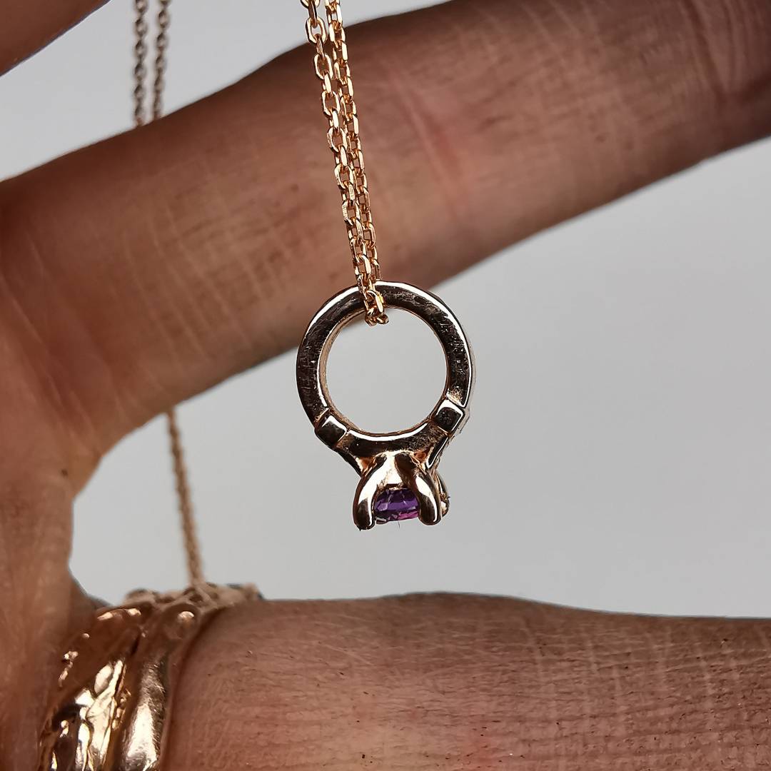 White Gold Charm & 3mm Sapphire