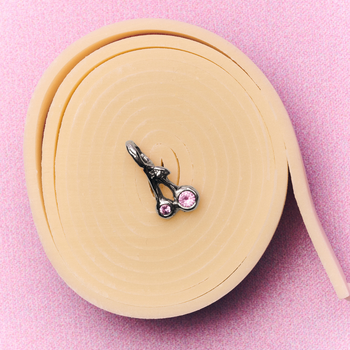 “ Cherry “ White Gold Necklace With 3mm And 2 mm Pink Sapphires