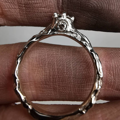 White Gold Ring With Natural Diamonds