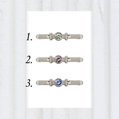 Silver Column  Midi Ring With 3mm Sapphires