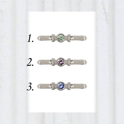  Sidabrinis Column Midi Žiedas Su 3mm Safyrais