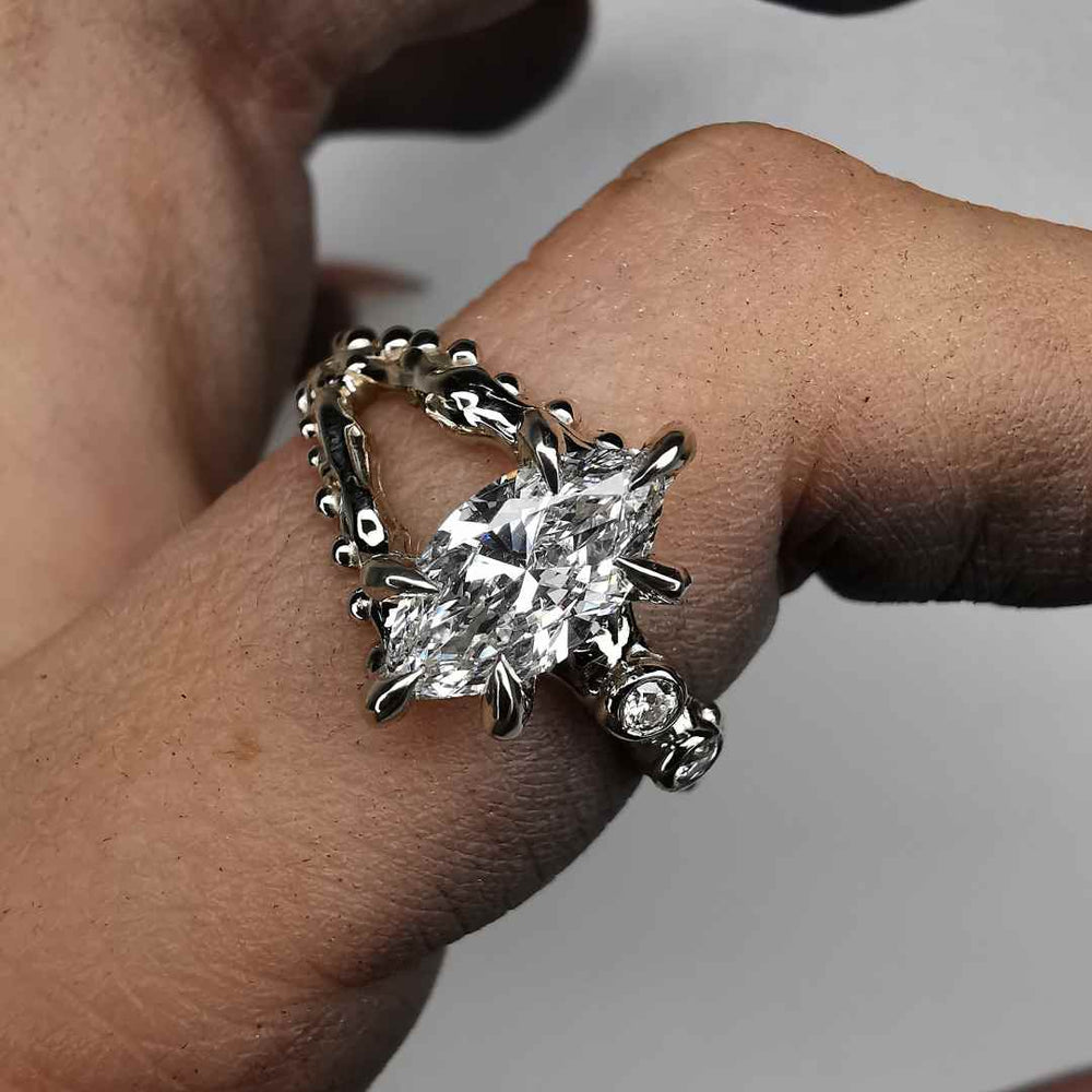 White Gold Ring With Lab. Diamond & Natural Diamonds