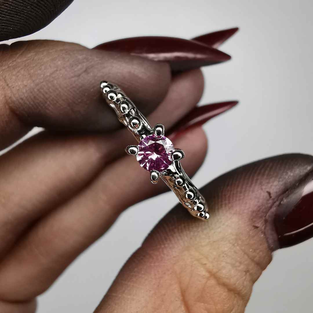White Gold Ring With Pink Sapphire
